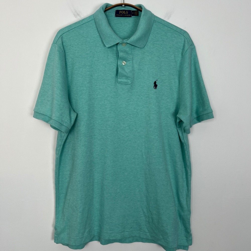 Polo Ralph Lauren Men's Aqua Green Short Sleeve Classic Fit Polo Shirt Size M